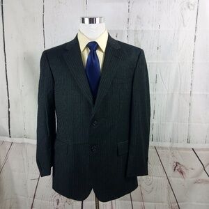 Jos A Bank 43R Black Striped Suit Blazer Sports Co